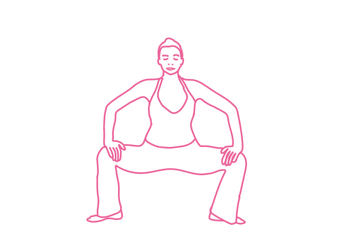 Балансирование с широко расставленными ногами (1-3 мин)