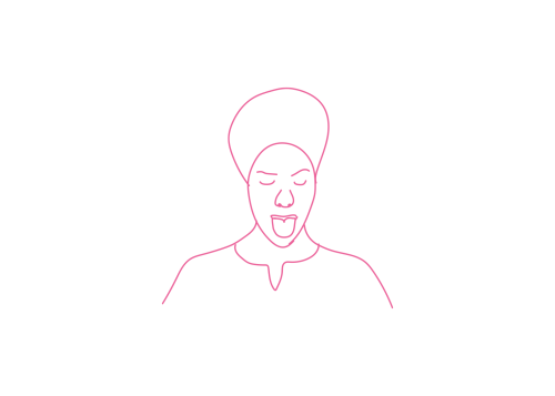 Быстрое дыхание через рот с вытянутым языком (30 сек)