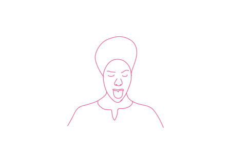 Быстрое дыхание через рот с вытянутым языком (30 сек)