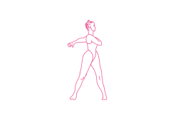 Быстрые повороты в стороны в позе стоя с рукой у сердца (2 мин)