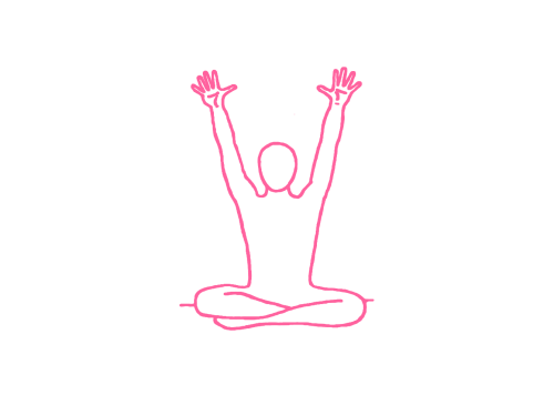 Долгий «Сат Нам» с вытянутыми вверх руками (1 мин)