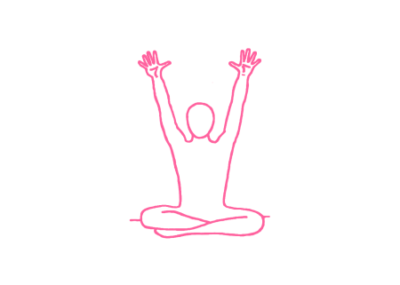 Долгий «Сат Нам» с вытянутыми вверх руками (1 мин)