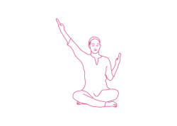 Движение руками наверх под углом 60 градусов с большими пальцами у холмов Меркурия (3-4 мин)