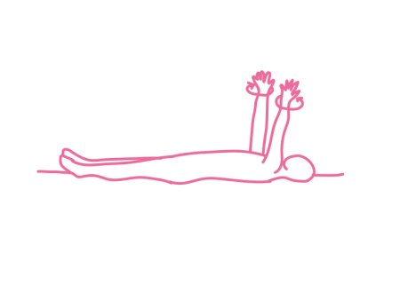 Движение руками по кругу лежа на спине (1 мин 30 сек)