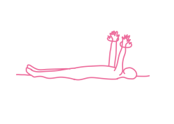 Движение руками по кругу лежа на спине (1 мин 30 сек)