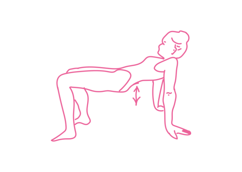 Движения телом вверх-вниз в Позе Моста (3 мин – 4 мин)