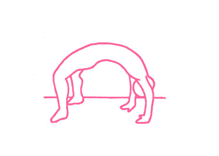 Дыхание огня через рот в половинной позе Колеса