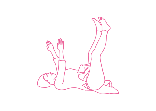 Дыхание Огня лежа на спине, двигая руками вперед-назад (2 мин 30 сек)