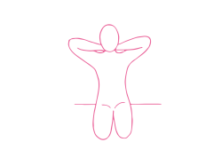 Дыхание Огня сидя на пятках с руками за головой (1-2 мин)