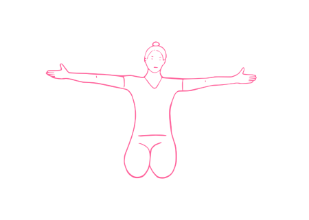 Дыхание огня в Позе Скалы с разведенными руками Кундалини Йога