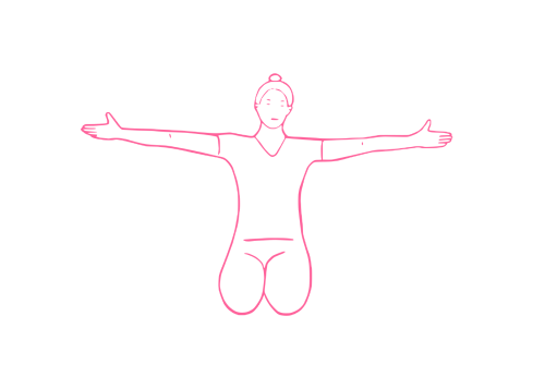 Дыхание огня в Позе Скалы с разведенными руками Кундалини Йога