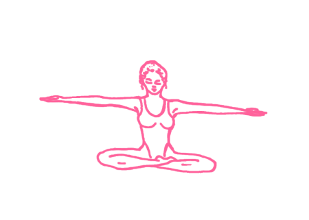 Дыхание Огня в Простой Позе с вытянутыми руками (3 мин). Упражнение Кундалини Йоги