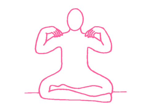 Дыхание в Простой Позе, разбитое на 8 частей