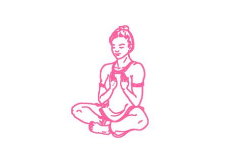 Глубокое дыхание с ладонями напротив груди. Кундалини Йога