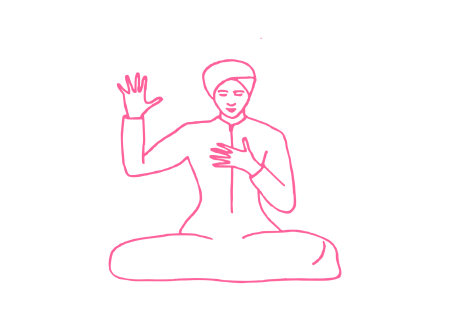 «Гуру Дэв Мата» с ладонью на сердце (31 мин)