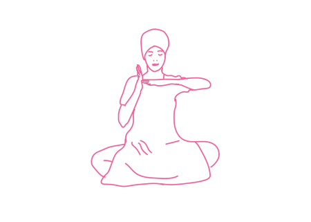 Кундалини Йога. Простая Поза с руками в форме опрокинутой вправо буквы «Т»