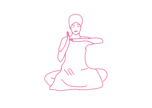 Кундалини Йога. Простая Поза с руками в форме опрокинутой вправо буквы «Т»