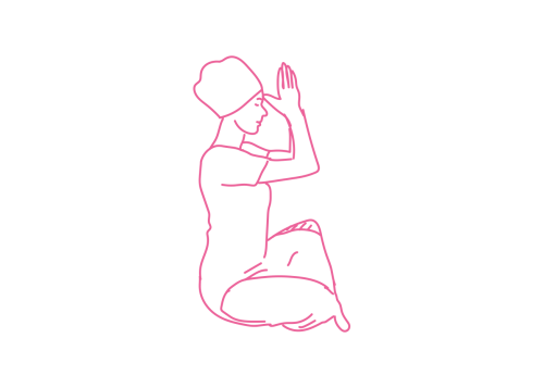 Простая Поза с прямой спиной, большие пальцы касаются области над бровями. Кундалини Йога