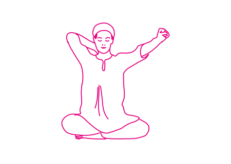 Круговые вращения руками в Простой Позе 3