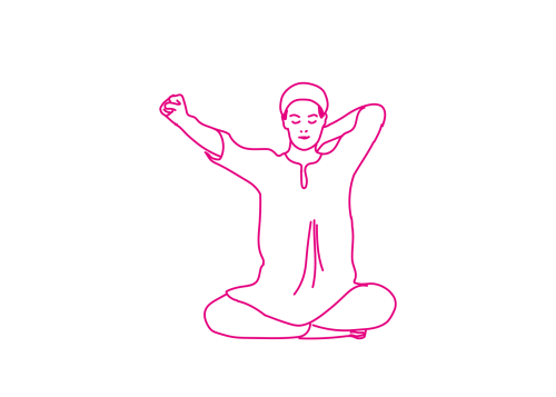 Круговые вращения руками в Простой Позе 1