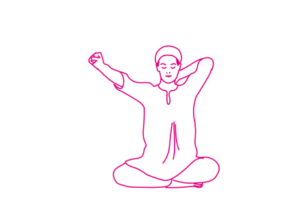 Круговые вращения руками в Простой Позе 1