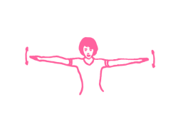 Махи руками на 15 градусов стоя на ногах (2 мин)