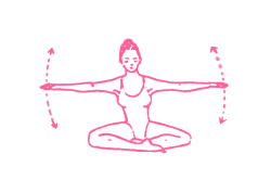 Махи руками на 60 градусов (1-2 мин). Упражнение Кундалини Йоги