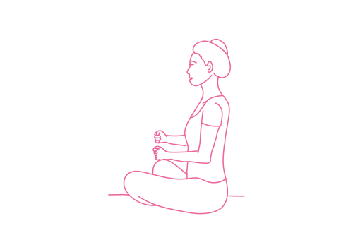 Резкое притягивание кулаков к груди с мантрой Хар 1