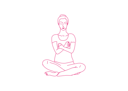 Резкое притягивание кулаков к груди с мантрой Хар 2