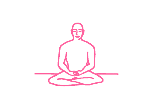 Медитация в Простой позе, руки в паху (1 мин)
