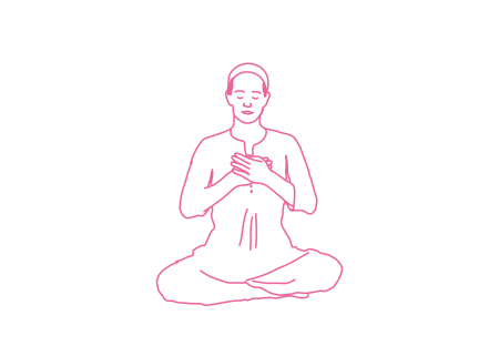 Медленное глубокое дыхание с кистями рук на Сердечном Центре (4 мин)