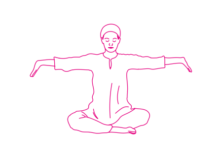 Медленные сгибания запястий в Простой Позе 1