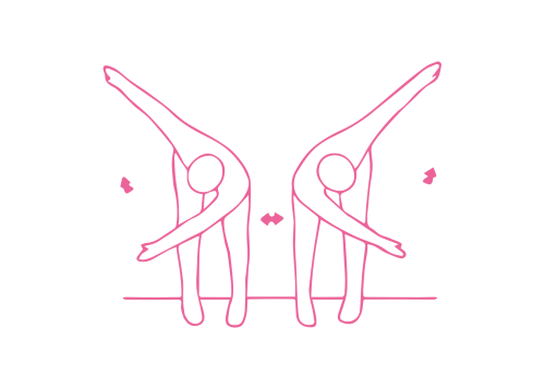 Мощные махи руками в наклоне стоя (3 мин)