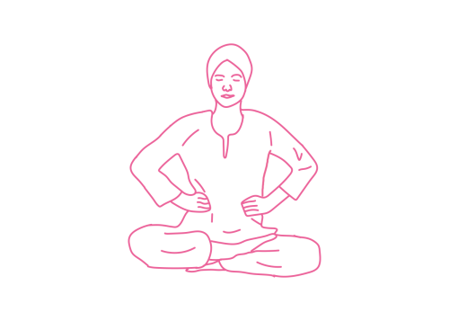 Надавливание руками на талию (2 мин). Кундалини Йога