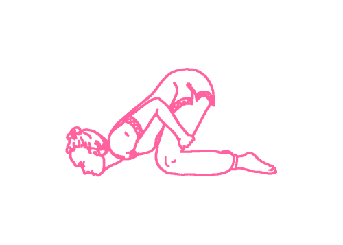 Наклон вперед, касаясь подбородком пола (1-2)