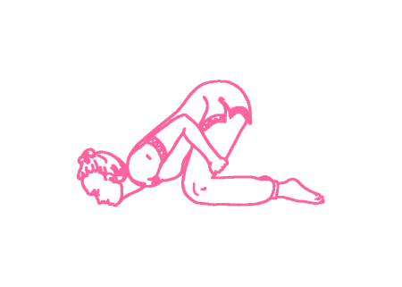 Наклон вперед, касаясь подбородком пола (1-2)