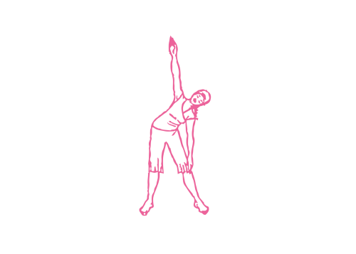 Наклоны от бедер стоя с вытянутыми в стороны руками (1-2 мин)