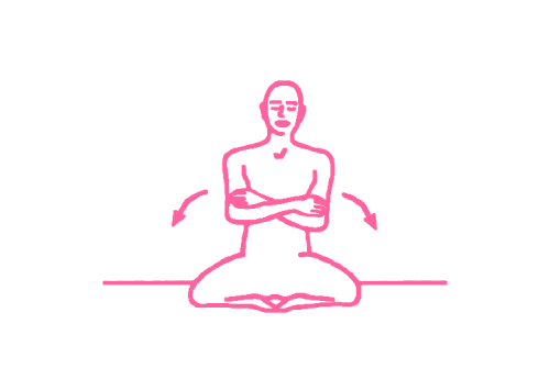 Наклоны со сложенными на груди руками (1 мин). Упражнение Кундалини Йоги