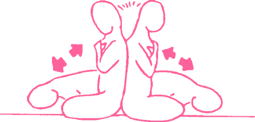 Наклоны в паре из положения спина к спине — упражнение Кундалини Йоги