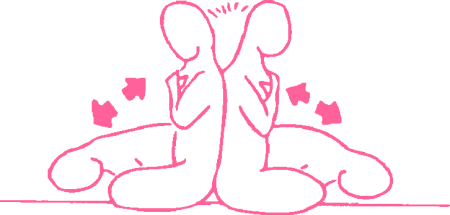 Наклоны в паре из положения спина к спине — упражнение Кундалини Йоги