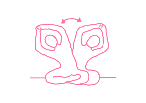 Наклоны влево-вправо с руками в замке над головой (5 мин)