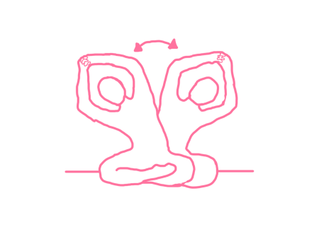 Наклоны влево-вправо с руками в замке над головой (5 мин)