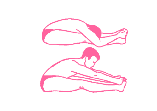 Наклоны вперед, держась пальцами рук за пальцы ног. Упражнение Кундалини Йоги