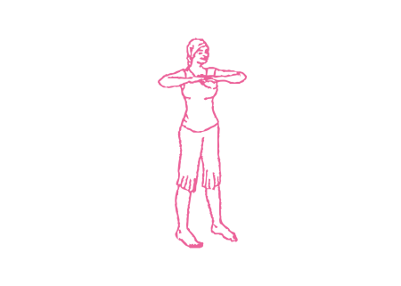 Наклоны вперед от бедер стоя с руками на уровне подмышек 1 Наклоны вперед от бедер стоя с руками на уровне подмышек 1