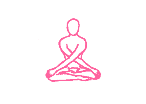 Натяжение перекрещенных рук и растяжение плеч (время не указано). Упражнение Кундалини Йоги 2