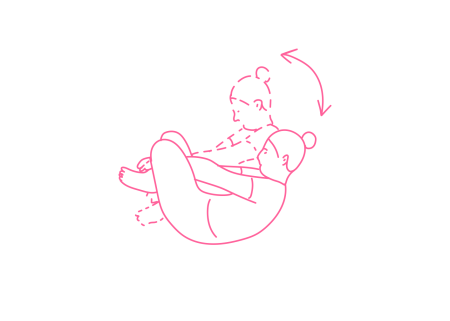 Перекаты на копчике (40 раз)