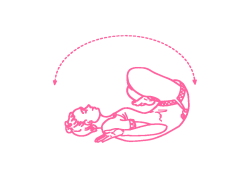 Перекаты на спине в Позе Лотоса (1 мин – 2 мин)