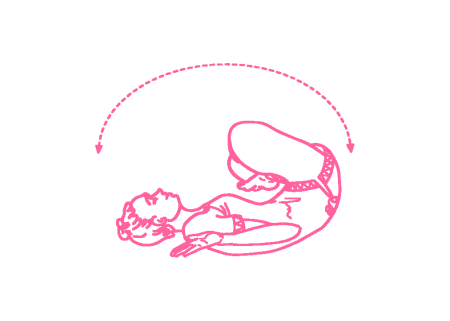 Перекаты на спине в Позе Лотоса (1 мин – 2 мин)