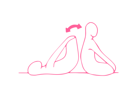 Перекаты на спине в Простой Позе или Лотосе (1 мин 30 сек)