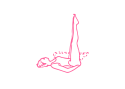 Подъем ног на спине с ударом пяток по ягодицам (54 раза)